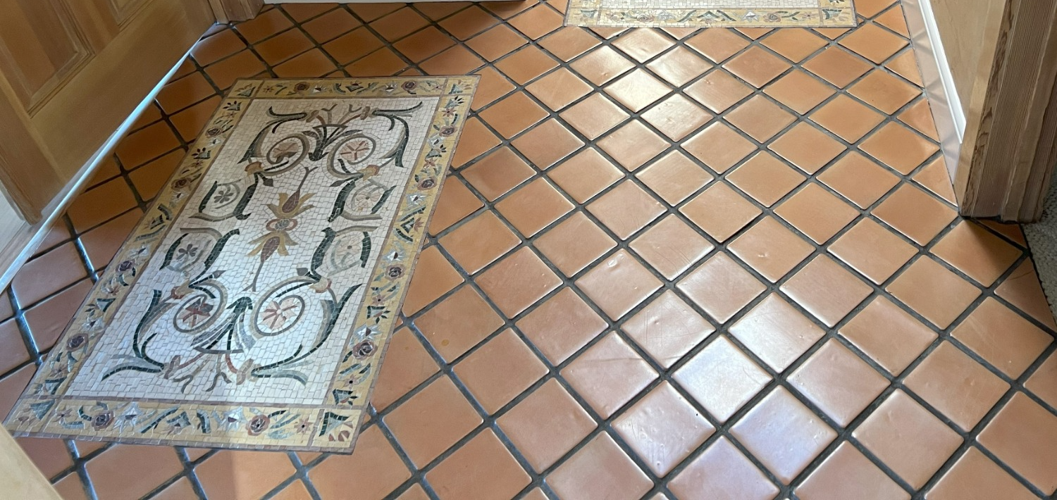 Roman floral mosaic floor inlay