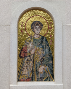 Byzantine gold mosaic icon of Saint Dimitrios