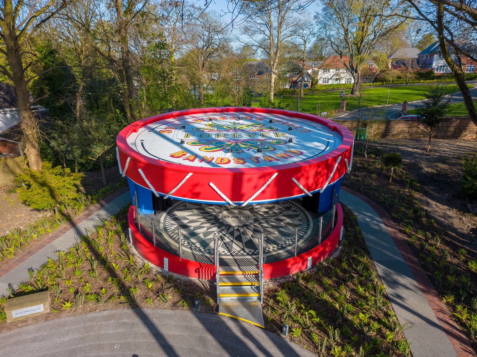 Large mosaic medallion in a public park